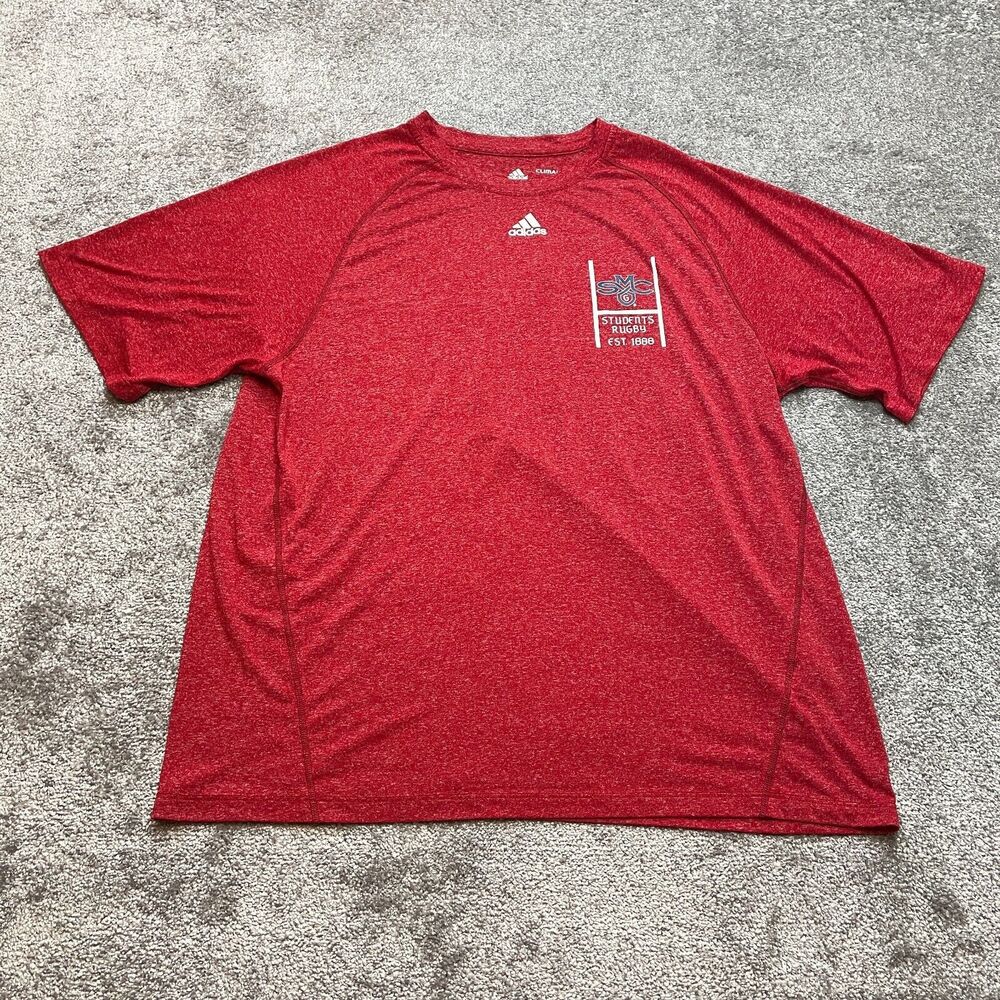 Adidas Climalite Shirt Mens 2XL Red Short Sleeve Saint Mary's Student Rugby Logo